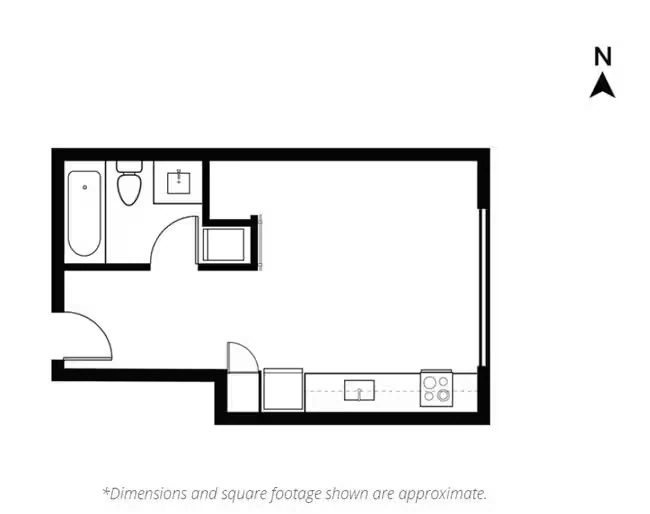 Studio | 1 Bath 712 floor plan